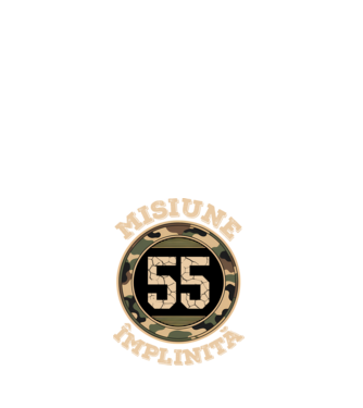 Misiune împlinită 55 model alb pe tricou
