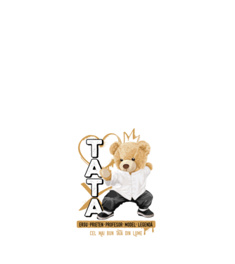 Tati Teddy model alb pe tricou