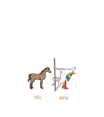 calul tău - calul meu model negru pe tricou