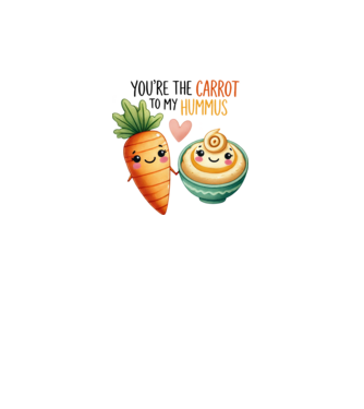 Carrot to my Hummus model alb pe tricou