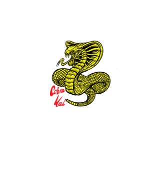 cobra kai logo color model negru pe tricou