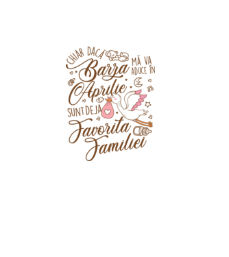 Favorita familiei APRILIE model alb pe tricou