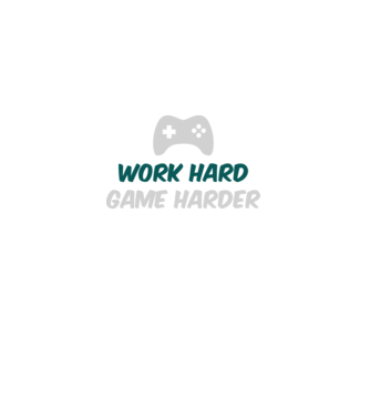 Work hard, game harder model negru pe tricou