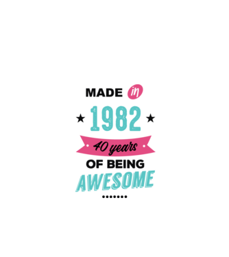 MADE in 1982 model alb pe tricou