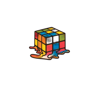 Melted Rubik model negru pe tricou