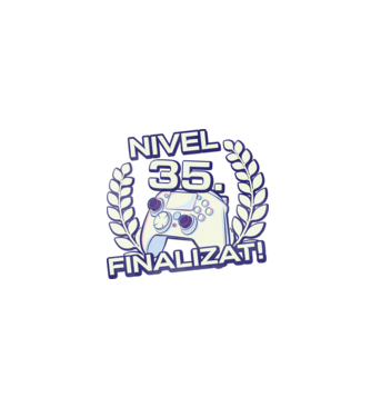 Nivel 35 finalizat! model negru pe tricou