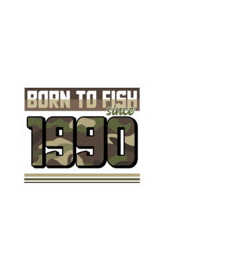 Born to fish since 1990 model alb pe tricou