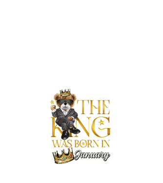 The king was born int JANUARY model alb pe tricou