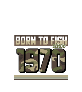 Born to fish since 1970 model negru pe tricou