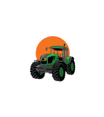 TRACTOR model alb pe tricou