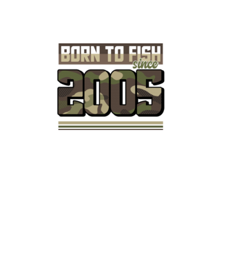 Born to fish since 2005 model negru pe tricou