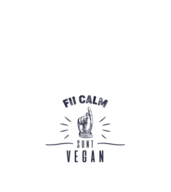 fii calm, sunt VEGAN model alb pe tricou
