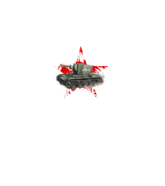 Soviet kv-II model negru pe tricou