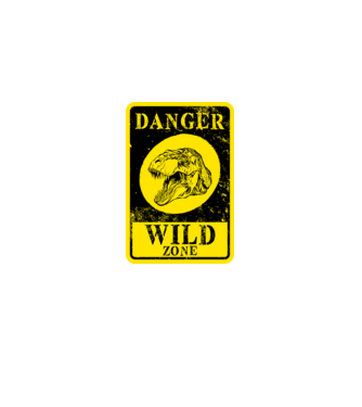 Danger wild zone model negru pe tricou