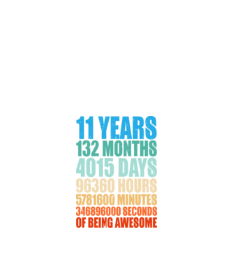 11 years of being awesome model negru pe tricou
