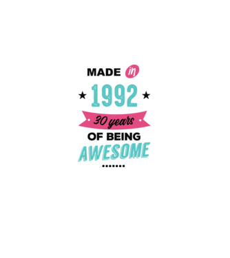 MADE in 1992 model alb pe tricou