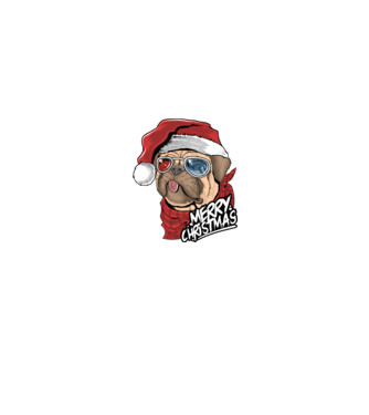 Merry Christmas Mopsz model negru pe tricou