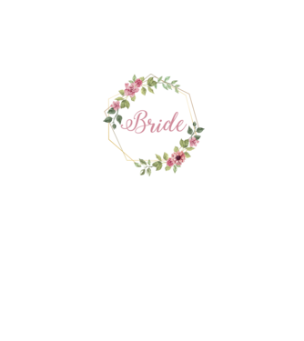 BRIDE pink floral model alb pe tricou