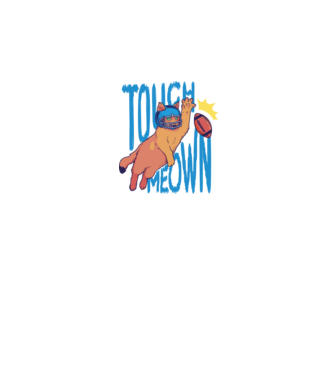 Touch Meow model negru pe tricou