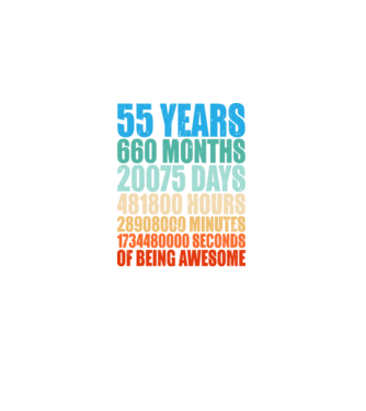 55 years of being awesome model negru pe tricou