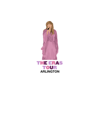 Taylor Swift The Eras Tour Arlington 3 model alb pe tricou