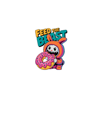 Feed the beast model alb pe tricou