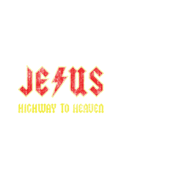 JESUS HIGHWAY TO HEAVEN model alb pe tricou