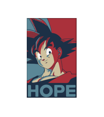 goku hope dragonball model alb pe tricou