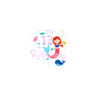 Mermazing Birthday 13 model negru pe tricou