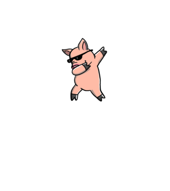 Porc dab model negru pe tricou