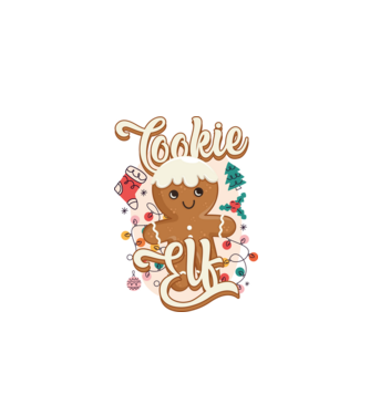 Cookie elf model alb pe tricou