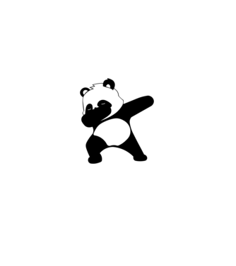 Panda DAB model alb pe tricou