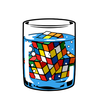 Rubik Ice model alb pe tricou