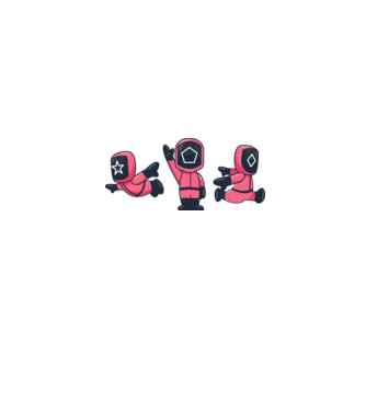 cute squid game toys model alb pe tricou