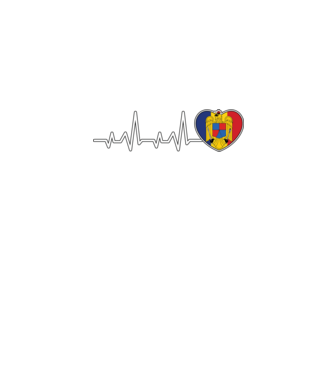 ROMANIA heartbeat model albastru jeanși pe tricou