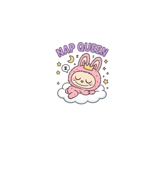 Nap Queen model alb pe tricou