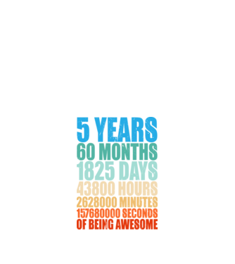 5 years of being awesome model negru pe tricou