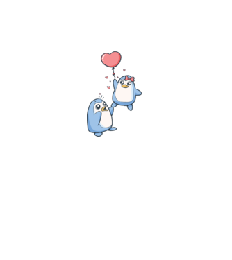PINGUIN ÎNDRĂGOSTIT 4 model alb pe tricou