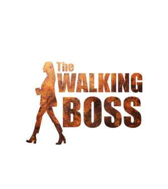 Walking bos model alb pe tricou