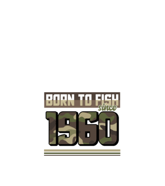 Born to fish since 1960 model negru pe tricou
