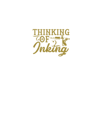 Thinking of inking model negru pe tricou