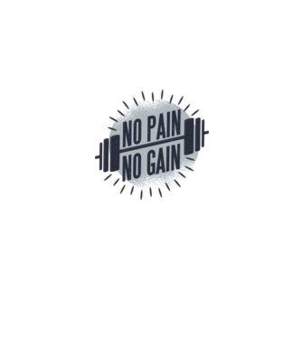 No pain no gain round model albastru jeanși pe tricou