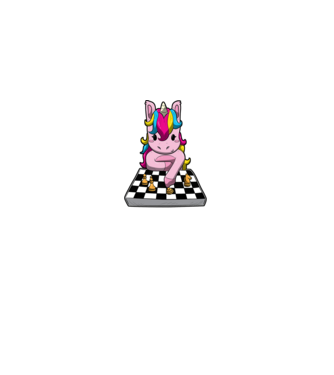Chessicorn model negru pe tricou