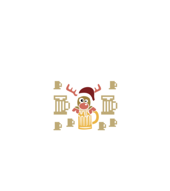 Christmas beer pulovăr urât model negru pe tricou