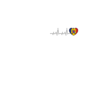 ROMANIA heartbeat model galben neon pe tricou