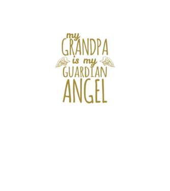 My grandpa is my guardian angel model negru pe tricou