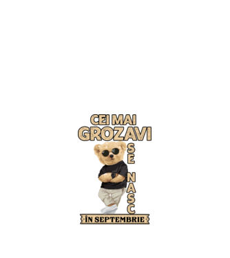 Teddy cel cool Septembrie model negru pe tricou