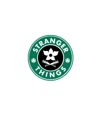 stranger things starbucks model gri pe tricou