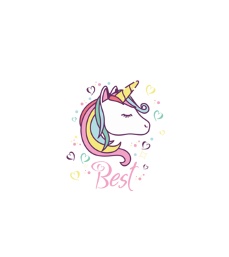 Unicorn Best model negru pe tricou