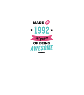 MADE in 1992 model alb pe tricou